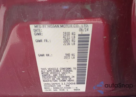 2015 Nissan Altima 2.5 S из США, поврежденный, VIN 1N4AL3APXFC117008